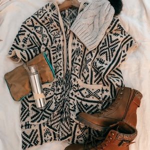 Tribal sweater shawl